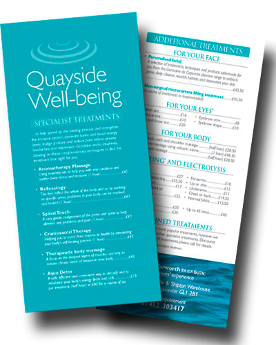 Download the latest Quayside Well-being pricelist